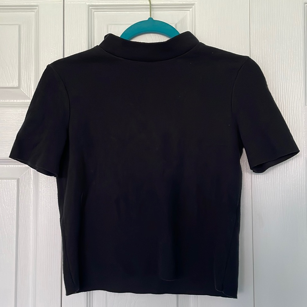 Mock Neck Knit T Shirt